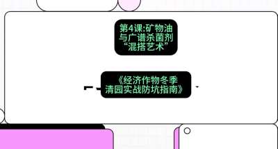 第4节：【替代方案】矿物油与广谱杀菌剂的&ldquo;混搭艺术&rdquo;，课程：《经济作物冬季清园&middot;实战防坑指南》#识农AI